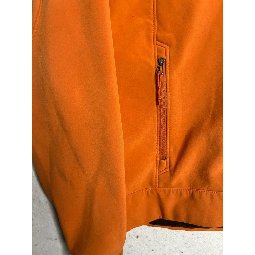 The North Face Apex Softshell Jacket Mens Orange Full Zip Fleece Lined 7737